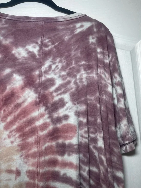 American Eagle Mauve Tie-Dye Short Sleeve Boho Hippie Hi Low Tee Size Large - Picture 3 of 12